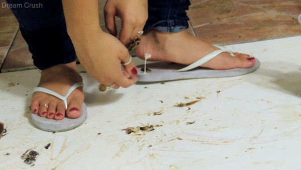 White Flip Flops Inshoe
